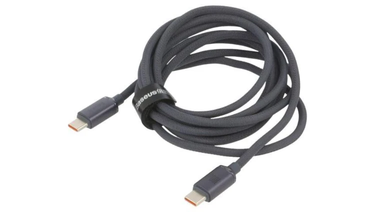 Kabel USB 2.0 USB C wtyk z obu stron 2m czarny tekstylny CAJY000701