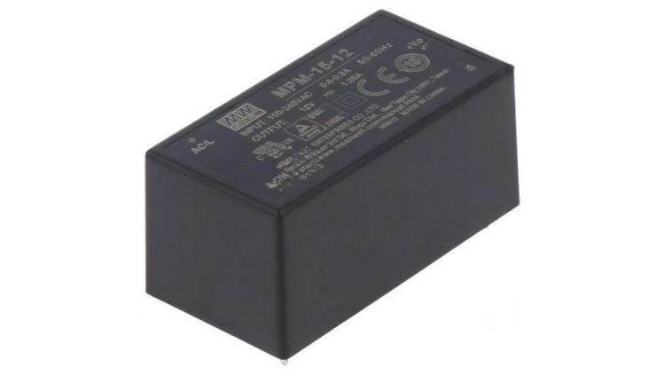 Przetwornica AC/DC 15W 80-264VAC 12VDC Iwyj 1, 25A OUT 1 MPM-15-12