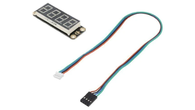 DF-DFR0645-G Wyświetlacz: LED Il.zn: 4 zielony 67x22mm 5VDC