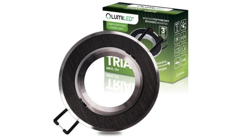 Oprawa Halogenowa Podtynkowa Lampa Sufitowa Okrągła Ruchoma GU10 MR16 Czarna TRIAM LUMILED
