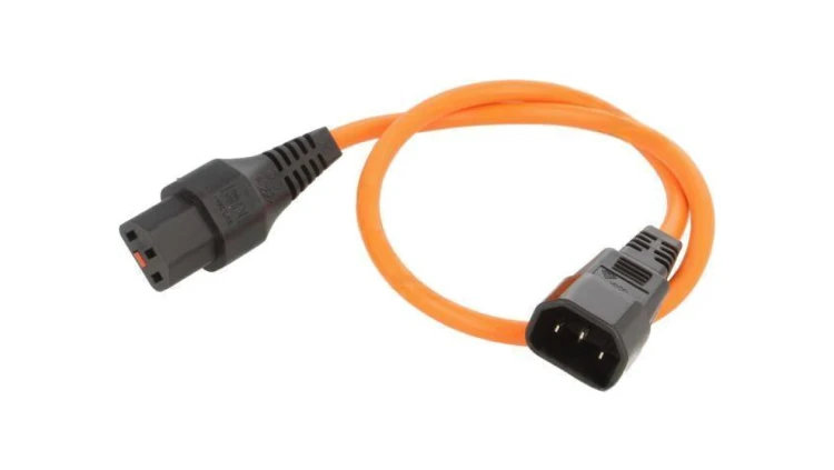 SCHAFFNER-820073 Kabel IEC C13 żeński, IEC C14 męski 0,5m z blokadą IEC LOCK