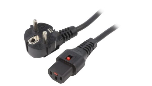 SCHAFFNER-820096 Kabel CEE 7/7 (E/F) wtyk kątowy, IEC C13 żeński 1,5m