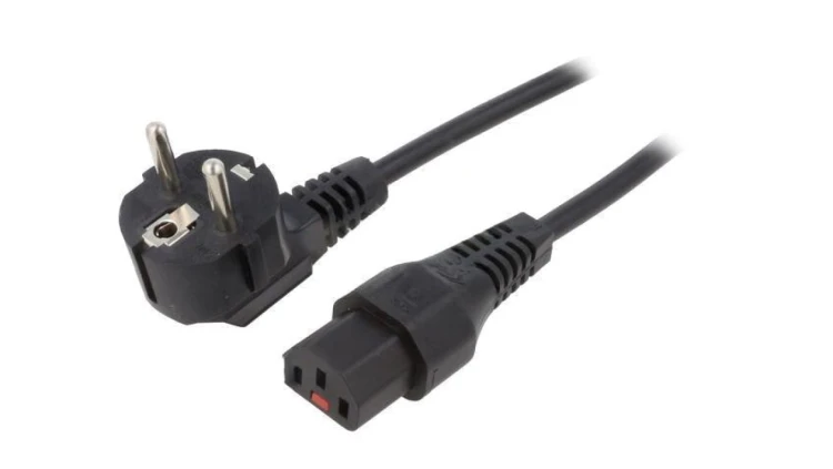 SCHAFFNER-814383 Kabel CEE 7/7 (E/F) wtyk kątowy, IEC C13 żeński 4m 10A