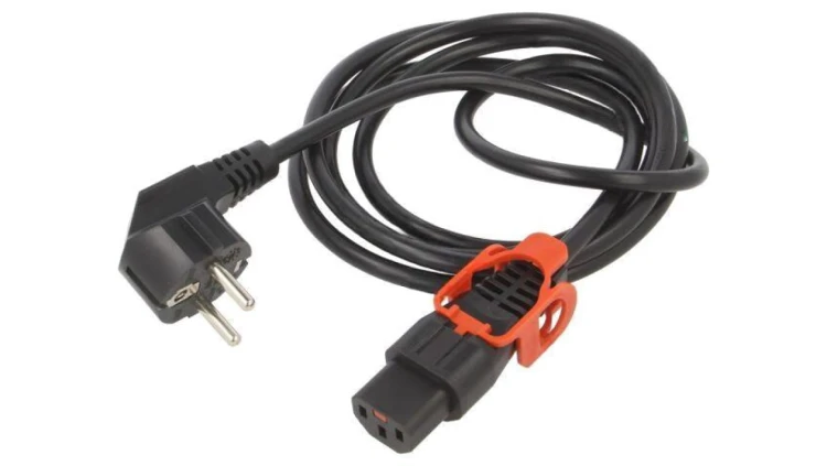 SCHAFFNER-814627 Kabel CEE 7/7 (E/F) wtyk kątowy, IEC C13 żeński 2m 10A