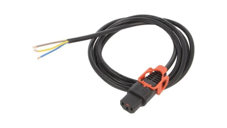 SCHAFFNER-814695 Kabel IEC C13 żeński 2m z blokadą IEC LOCK+