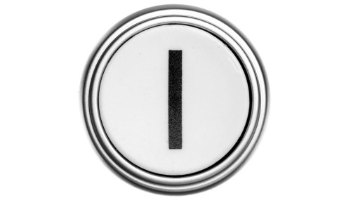 Napęd przycisku 22mm biały z samopowrotem bez adaptera symbol /I/ LPCB1118
