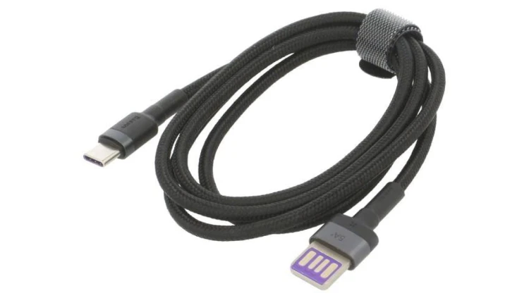 Kabel USB C wtyk z obu stron 1m czarny tekstylny CATKLF-PG1