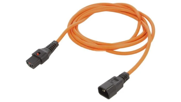 SCHAFFNER-816478 Kabel IEC C13 żeński, IEC C14 męski 3m z blokadą IEC LOCK