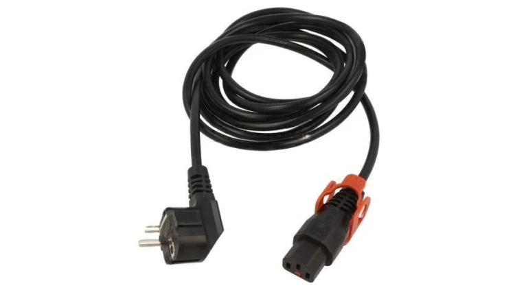 SCHAFFNER-820147 Kabel CEE 7/7 (E/F) wtyk kątowy, IEC C13 żeński 1m 10A