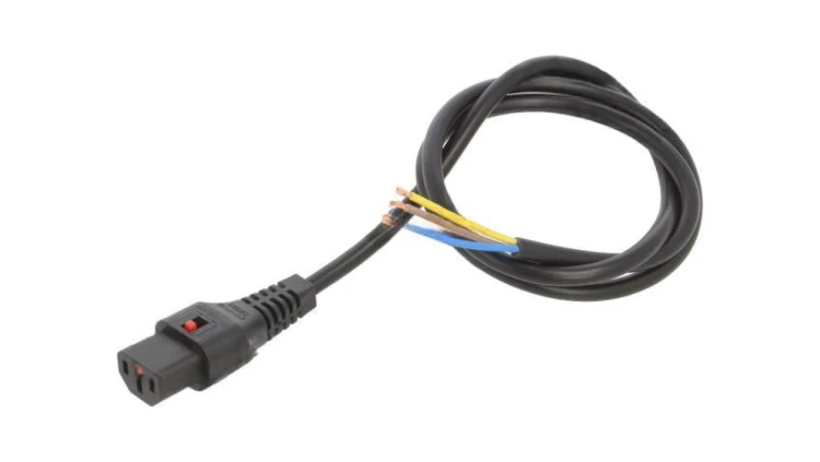 SCHAFFNER-820127 Kabel IEC C13 żeński 1m z blokadą IEC LOCK