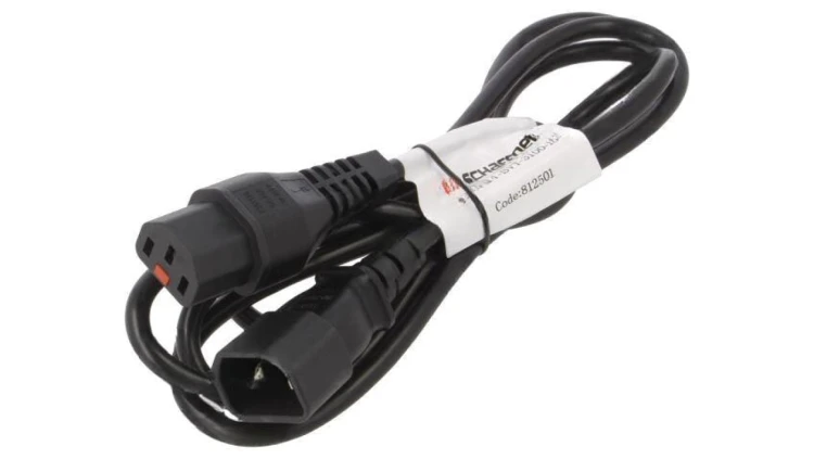 SCHAFFNER-812501 Kabel IEC C13 żeński, IEC C14 męski 1,83m z blokadą IEC LOCK