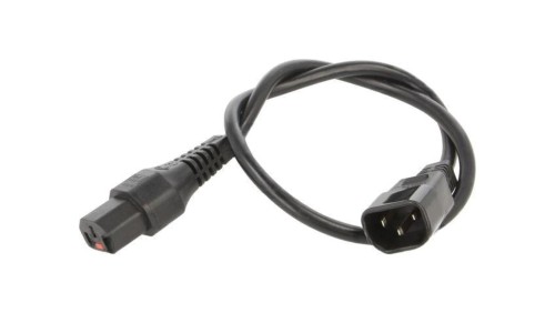 SCHAFFNER-816471 Kabel IEC C13 żeński, IEC C14 męski 0,5m z blokadą IEC LOCK