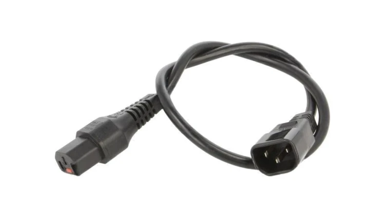 SCHAFFNER-816471 Kabel IEC C13 żeński, IEC C14 męski 0,5m z blokadą IEC LOCK