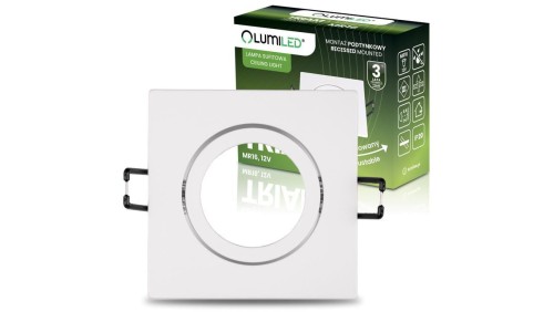 Oprawa Halogenowa Podtynkowa Lampa Sufitowa Kwadrat Ruchoma GU10 MR16 Biała TRIAM LUMILED