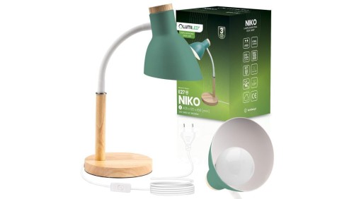 Lampka Biurkowa Szkolna Kreślarska Stołowa Dekoracyjna E27 NIKO Zielona Lumiled