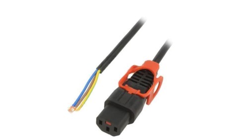 SCHAFFNER-819170 Kabel IEC C13 żeński 3m z blokadą IEC LOCK+