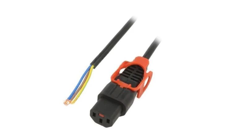 SCHAFFNER-819170 Kabel IEC C13 żeński 3m z blokadą IEC LOCK+