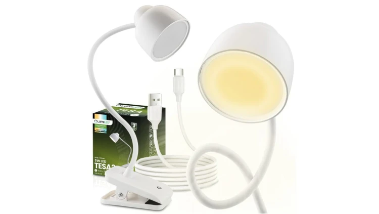 Lampka Biurkowa LED 5W CCT Kreślarska Stołowa Szkolna TESA 2 Biała LUMILED