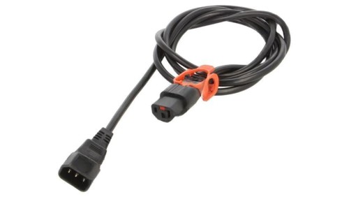 SCHAFFNER-814680 Kabel IEC C13 żeński, IEC C14 męski 2m z blokadą IEC LOCK+
