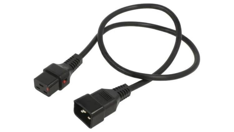 SCHAFFNER-820132 Kabel IEC C19 żeński, IEC C20 męski 1m z blokadą IEC LOCK