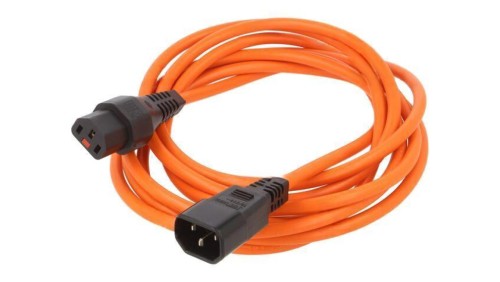 SCHAFFNER-820087 Kabel IEC C13 żeński, IEC C14 męski 3,5m z blokadą IEC LOCK