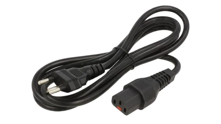 SCHAFFNER-812596 Kabel IEC C13 żeński, SEV-1011 (J) wtyk 2m z blokadą IEC LOCK