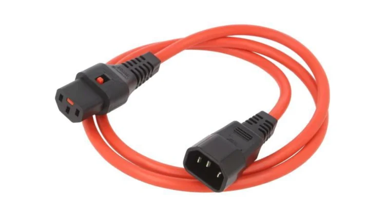 SCHAFFNER-816474 Kabel IEC C13 żeński, IEC C14 męski 1m z blokadą IEC LOCK