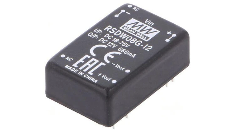 Przetwornica DC/DC 8W 18-75VDC 12VDC Iwyj 0-666mA RSDW08G-12