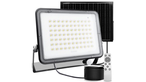 Naświetlacz Solarny LED Halogen 300W Lampa Ogrodowa 4000K IP65 Czujnik Ruchu PIR + Pilot FULGOR LUMILED