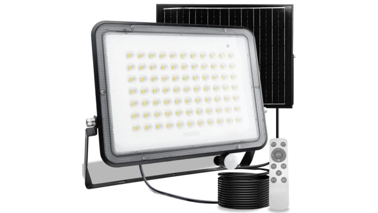 Naświetlacz Solarny LED Halogen 300W Lampa Ogrodowa 4000K IP65 Czujnik Ruchu PIR + Pilot FULGOR LUMILED