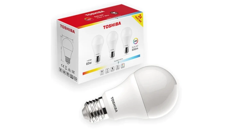 3PAK Żarówka LED E27 A60 8.5W = 60W 806lm 4000K Neutralna TOSHIBA