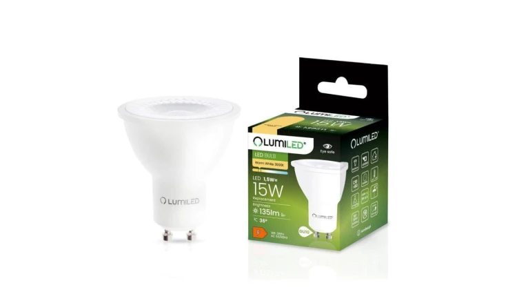 Żarówka LED GU10 1,5W = 15W 135lm 3000K Ciepła 36 LUMILED