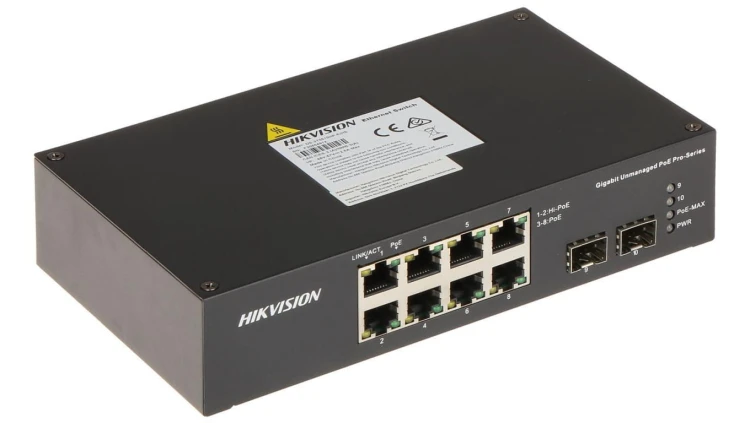 SWITCH POE DS-3T0510HP-E/HS 8-PORTOWY SFP Hikvision