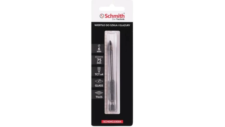 Wiertło do szkła gresu ceramiki glazury 6mm otwornica HEX Schmith