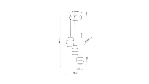 Lampa wisząca z abażurami w kolorze juty CALISTO JUTA na E27 6098 TK Lighting