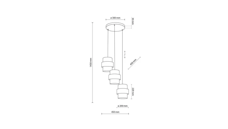 Lampa wisząca z abażurami w kolorze juty CALISTO JUTA na E27 6098 TK Lighting