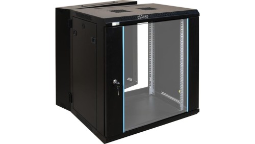 Szafa wisząca RWD1266 12U 19 czarna spawana dwusekcyjna 600x635x600mm 70kg