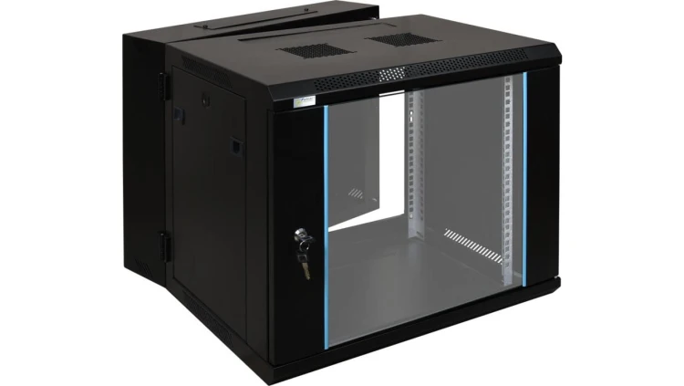 Szafa wisząca RWD966 9U 19 czarna spawana dwusekcyjna 600x501x600mm 70kg