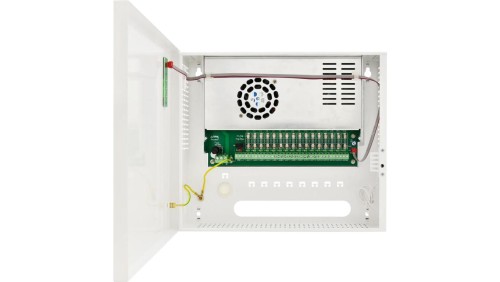 Zasilacz wielowyjściowy w metalowej obudowie z wyjściem awarii, regulacją napięcia wyjściowego 16x1A HPSDC-12V16X1A