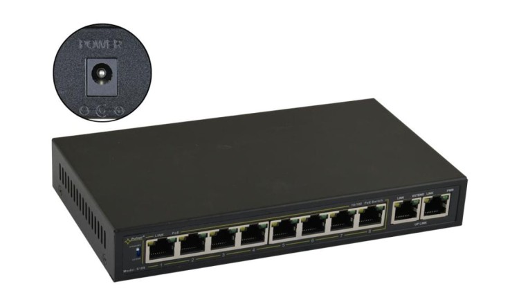 Switch PoE 10-portowy S108WP bez zasilacza do 8 kamer IP