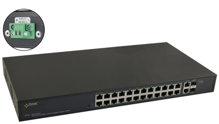 Switch PoE 24-portowy SF124WP bez zasilacza do 24 kamer IP