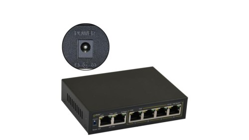 Switch PoE 6-portowy S64WP bez zasilacza do 4 kamer IP