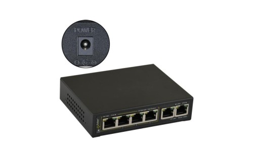 Switch PoE 6-portowy SG64WP bez zasilacza do 4 kamer IP