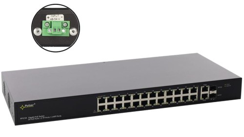 Gigabitowy switch PoE+ 24-portowy SFG124WP bez zasilacza do 24 kamer IP