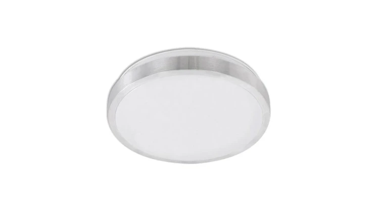 Plafon LED Lampa Sufitowa 2x E27 z Czujnikiem mikrofalowym SOLEN okrągly srebrny