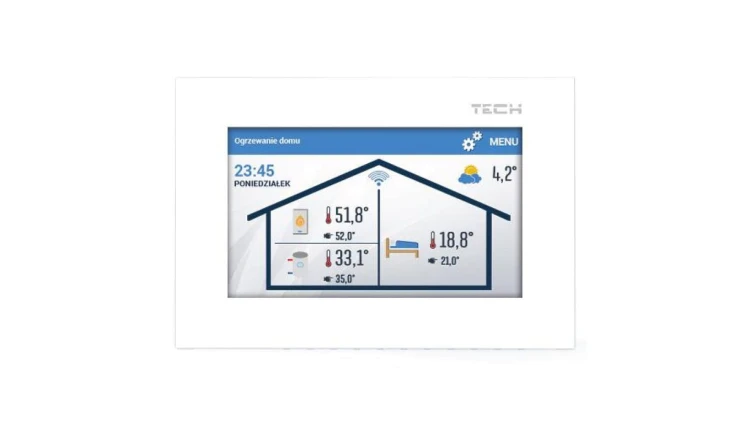 TECH ST-2801 WiFi - Regulator pokojowy WiFi z komunikacją OpenTherm kolor biały