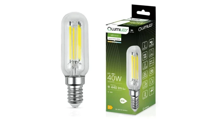 Żarówka LED LODÓWKA E14 T25 4W = 40W 440lm 4000K Neutralna Filament LUMILED