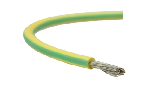 Kabel silikonowy SIF 180C 300/500V 1,5 ciepłoodporny LSOH żółto-zielony linka BSG /100m/