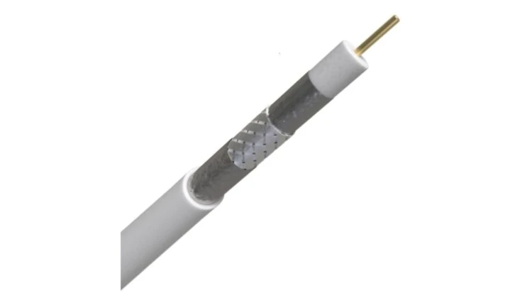 Przewód antenowy koncentryczny 75ohm TC6 Trishield 1,02/4,7/6,9 Cu ekran 80 B2ca biały tceq 500m