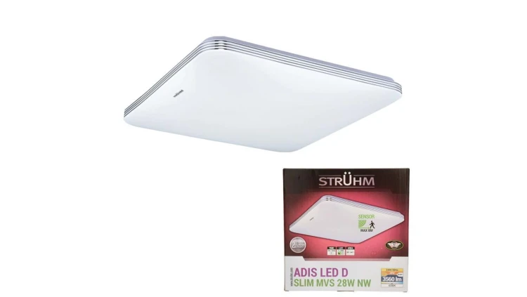 Lampa oprawa sufitowa plafon PLAFONIERA ADIS D LED SLIM + CZUJNIK RUCHU 28W